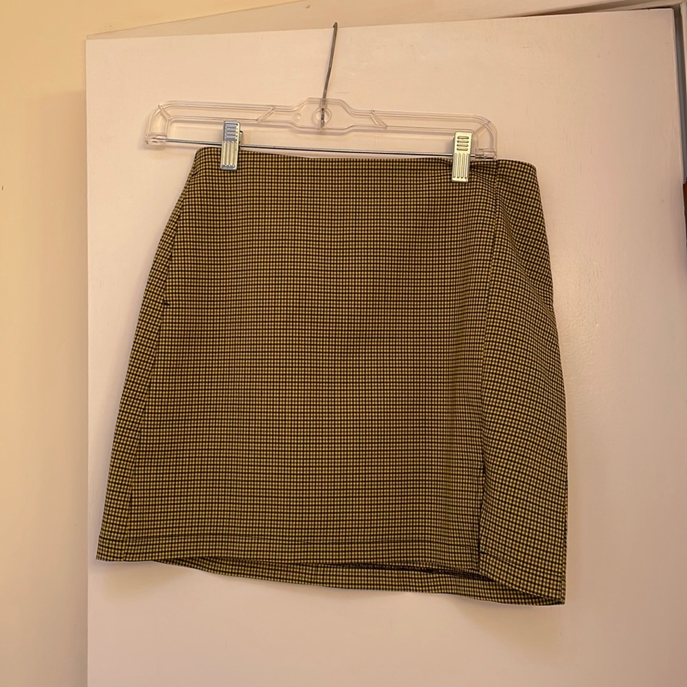 Urban outfitters yellow mini skirt with slit detail
